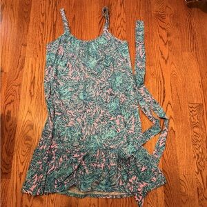 Lilly Pulitzer Pink and Green Midi Dress